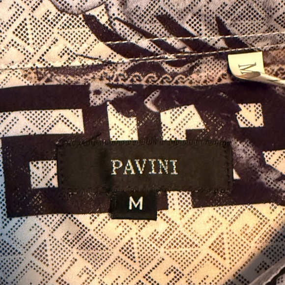 Pavini Mens Size Medium Long Sleeve Button Up Dress Shirt Lions Head Gothic - Picture 4 of 12